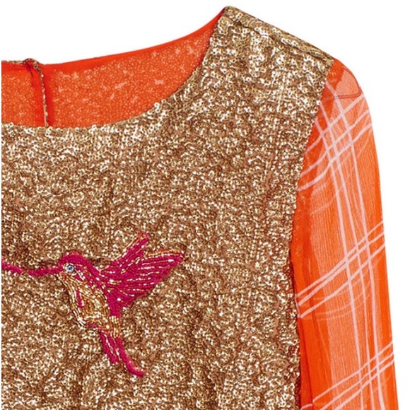 NWT ROOPA Hummingbird Sequin Blouse - Picture 5 of 8